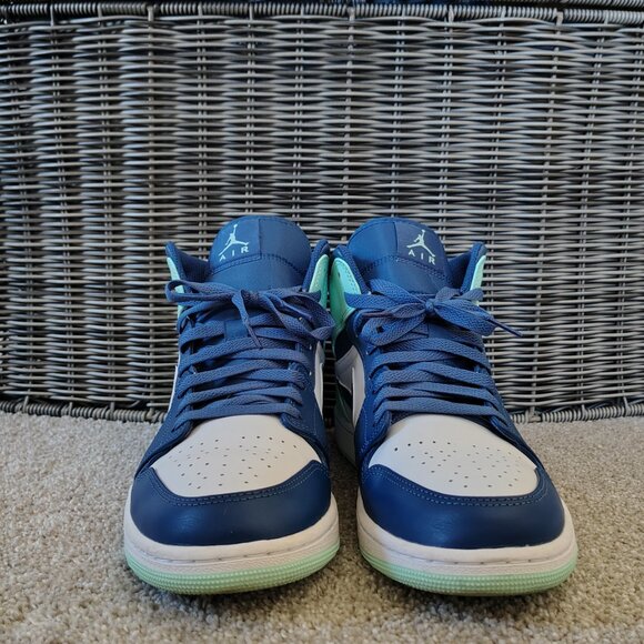 Men's Air Jordan 1 Mid "Mystic Navy Mint Foam" 11 - Picture 2 of 6